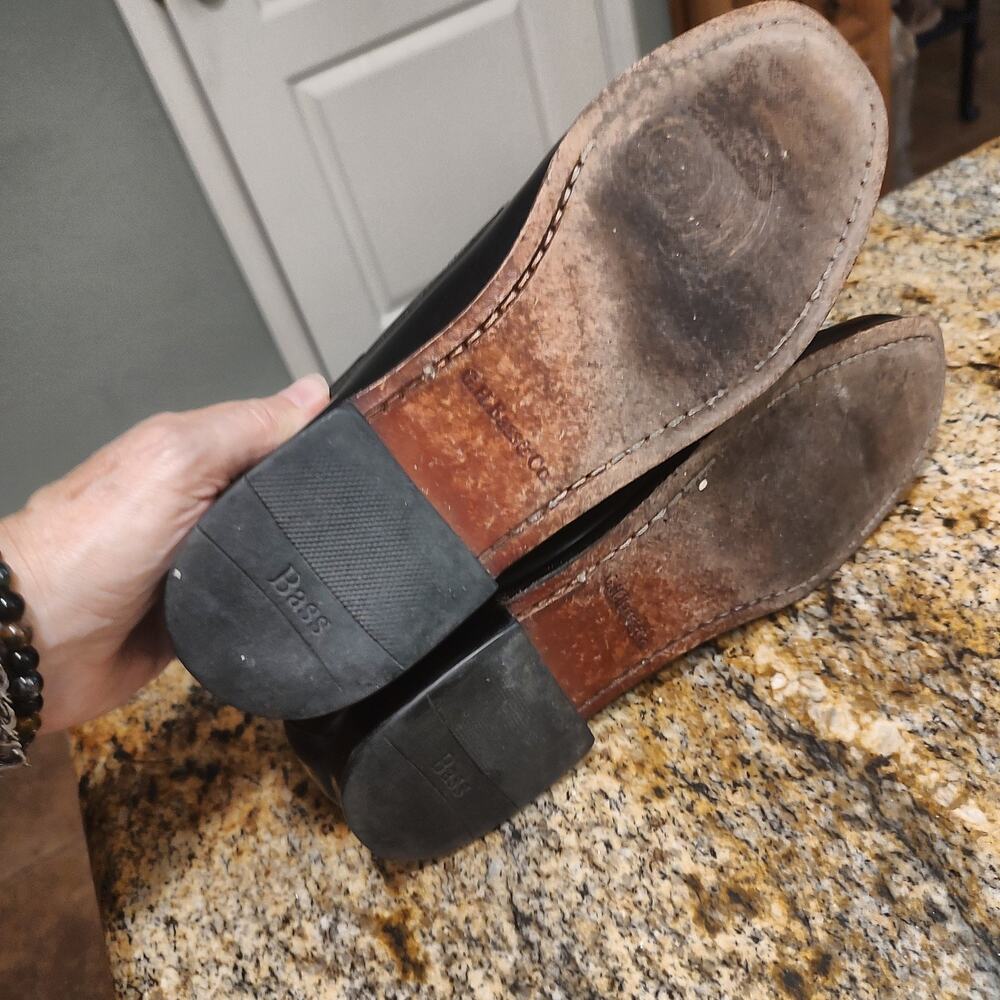 G.H. Bass & Co. Black Leather Mens Loafers Size 9.5D Layton - Picture 8 of 14